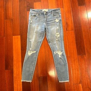 Abercrombie and Fitch Distressed Ankle Jean